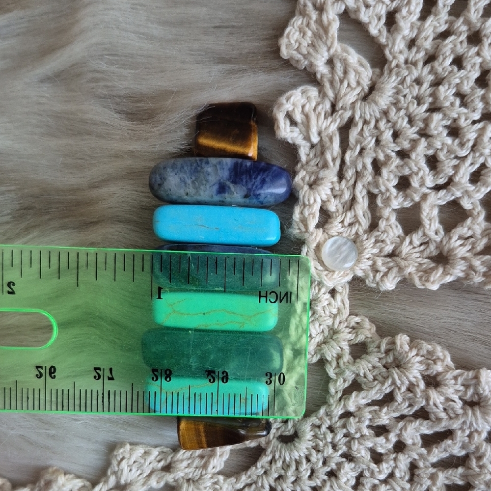 🌙Artisan Howlite Sodalite Tigers Eye Hair Clip - Picture 8 of 9
